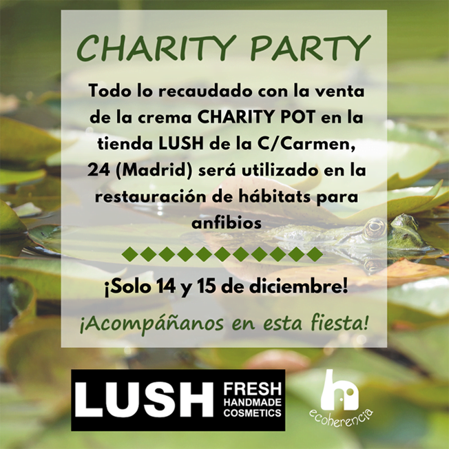 Ven a la Charity Party de Lush y Ecoherencia en Madrid y colabora con nosotros